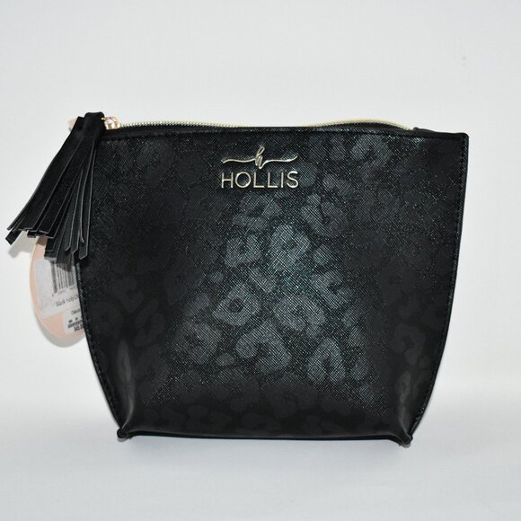 Hollis Cosmetic Bag in Black Leopard Chic NWT Details: Stain-resistant interior - Picture 1 of 5